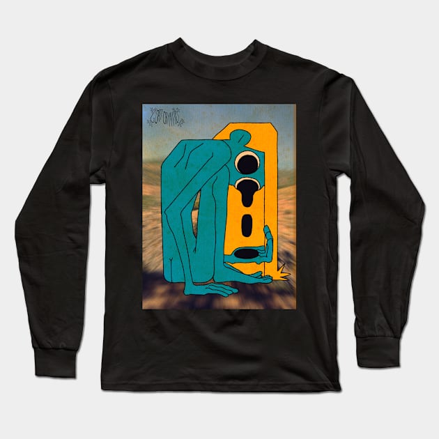 The Thinker Long Sleeve T-Shirt by GoatCryptid